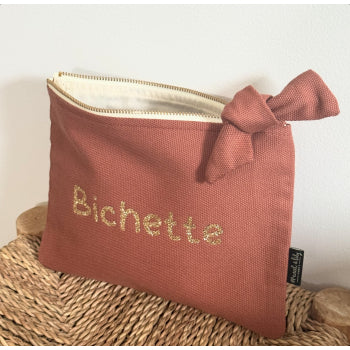 Pochette couleur Terrarosa avec imprimé ou pailleté "Bichette" - Cap-Nature