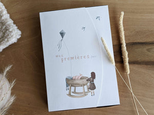 Coffret cadeau naissance de 16 cartes étapes 