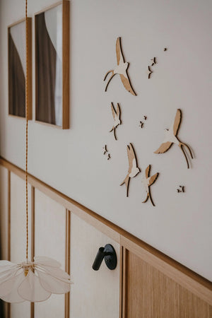 Set d'hirondelles en bois - décoration chambre d'enfant - Cap-Nature