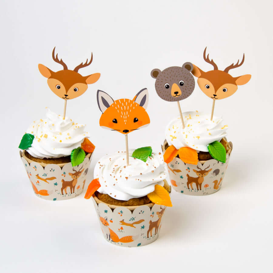Kit Cupcake Animali Della Foresta - Riciclabile