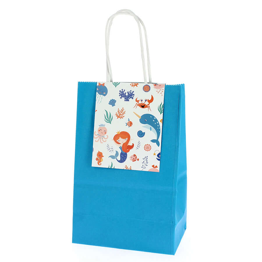 6 sacchetti regalo Coral Mermaid - Riciclabili