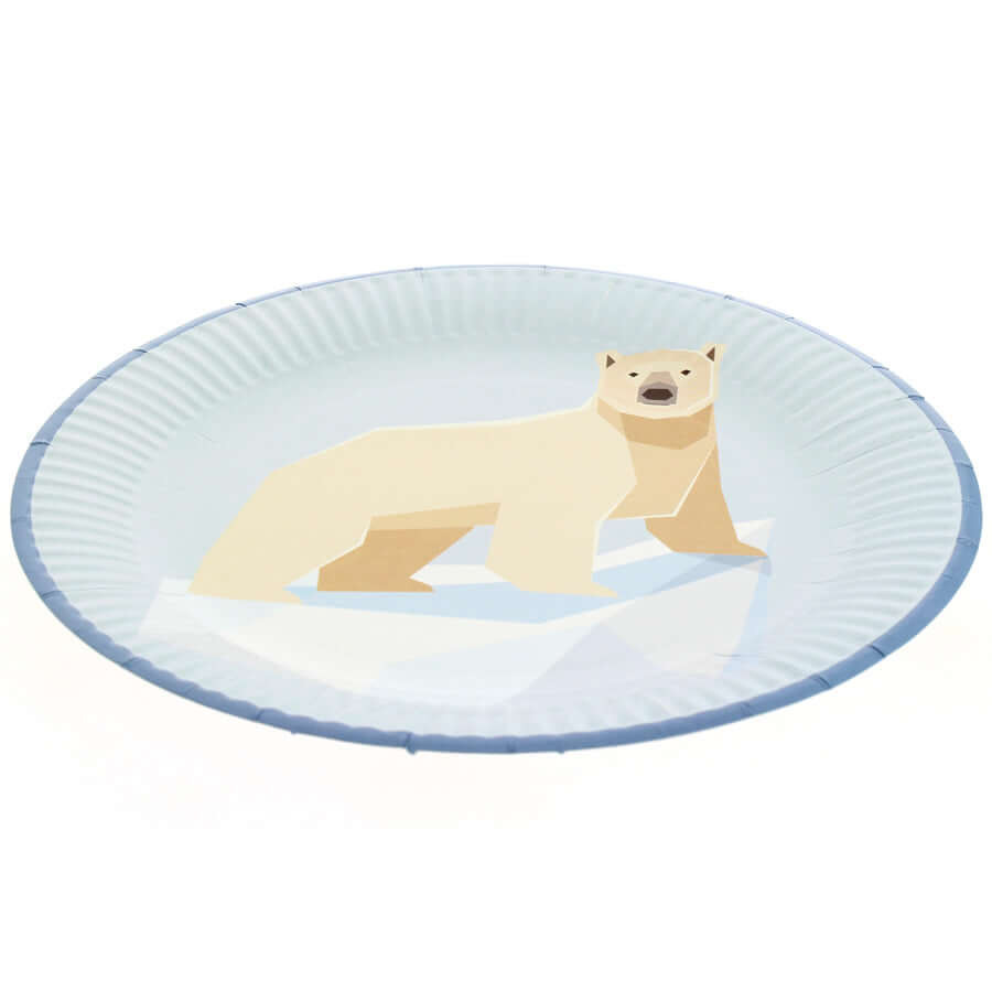 6 Teller mit Polartieren – recycelbar