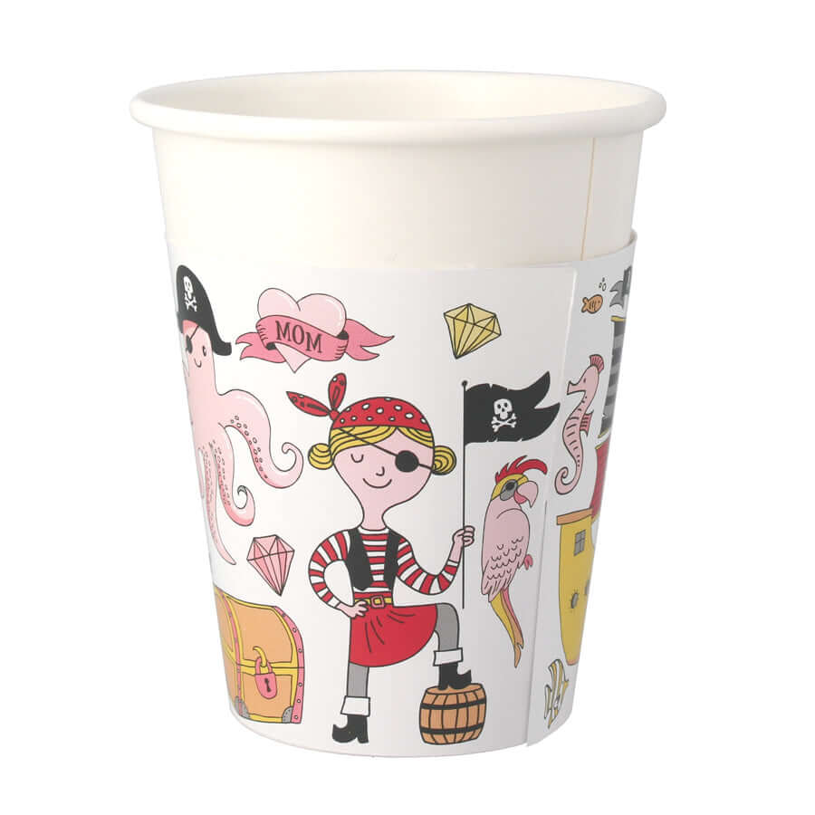 6 Gobelets Pirate Color - Compostable