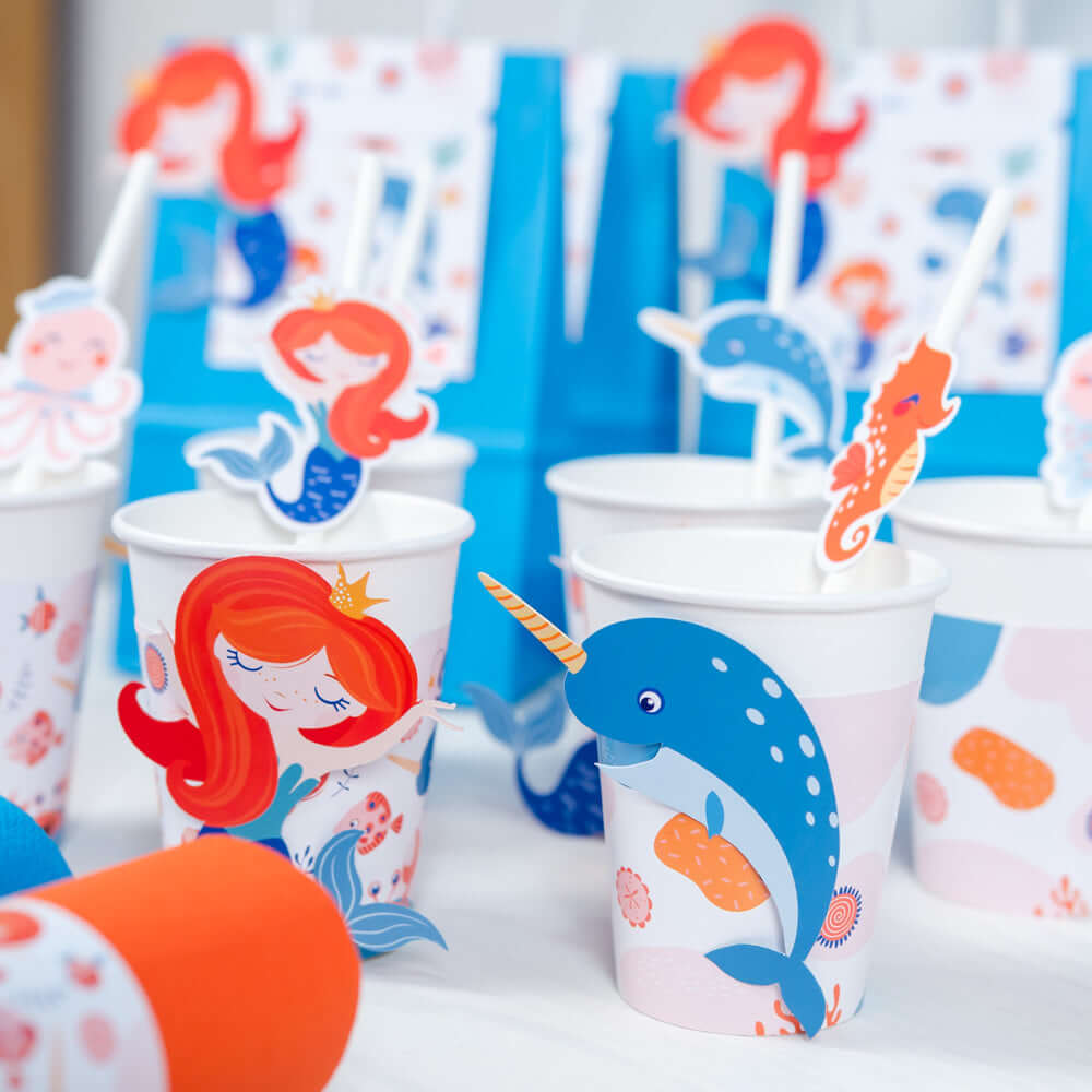 6 Sacs Cadeaux Sirène Corail - Recyclable pour l'anniversaire de votre  enfant - Annikids