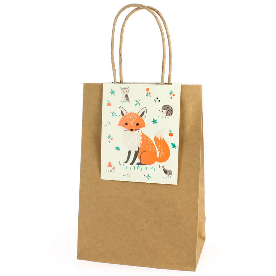 6 sacchetti regalo con animali della foresta - riciclabili