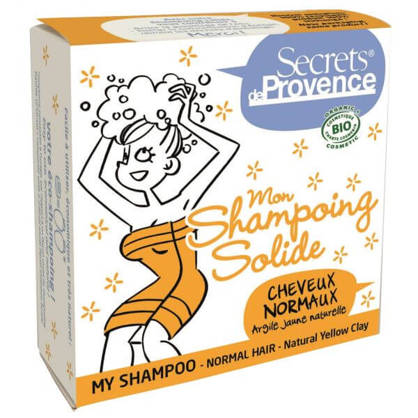 Shampoing solide cheveux Normaux - Argile Jaune Bio 85g - Secrets de Provence